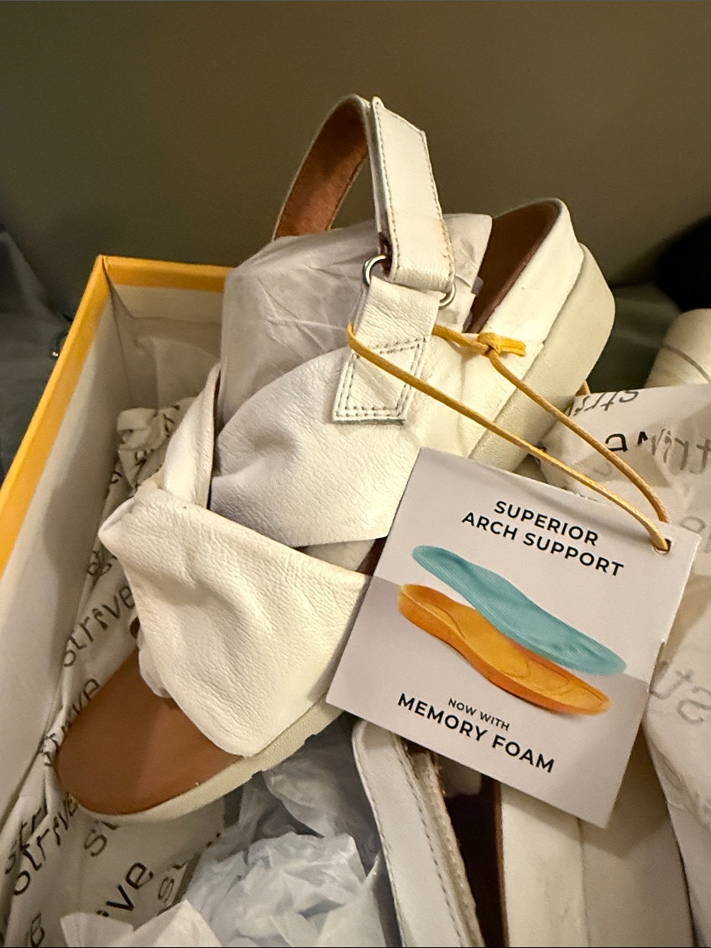 White Women's Sandals with Padded Straps and Arch Support